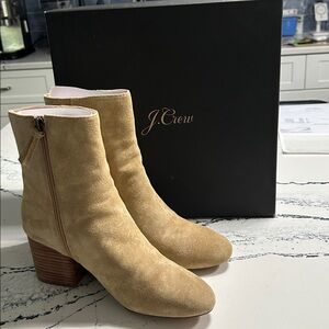 J. Crew Camel Suede Block Heel Boots